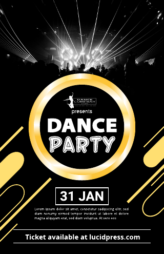 Dance Party Black Poster Template