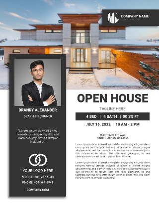 Black And White Open House Flyer Template
