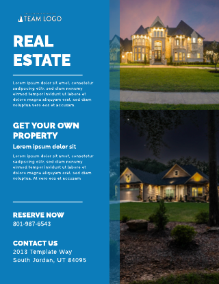Blue Opacity Real Estate Flyer Template
