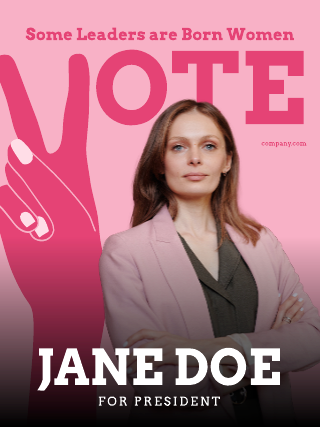 Pink Political Campaign Poster Template