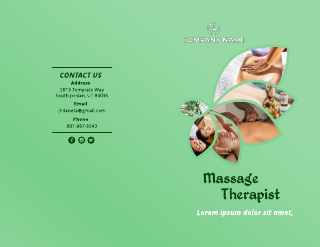 Massage Therapist Bi-fold Brochure Template