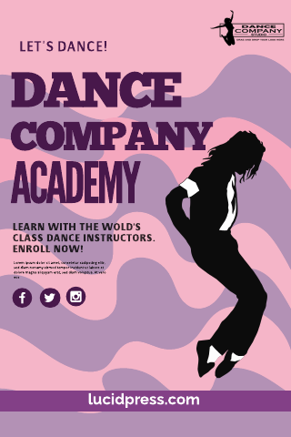 Violet Dance Studio Poster Template