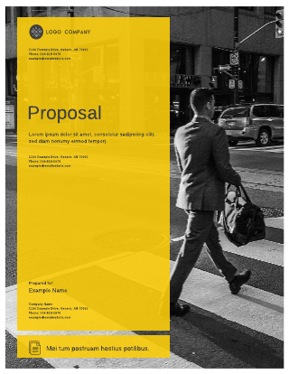 Transparent yellow marketing proposal template