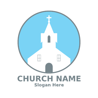 Simple Light Blue Church Logo Template
