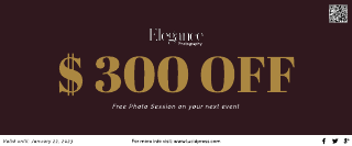 Gold Red Photography Gift Certificate Template