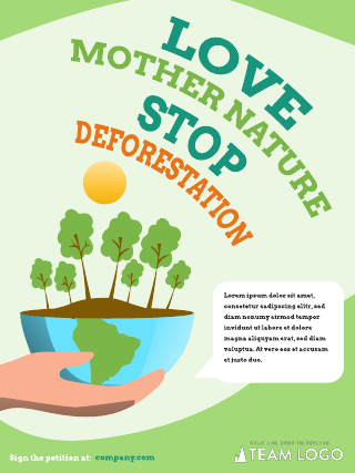 Love Nature Global Warming Poster Template