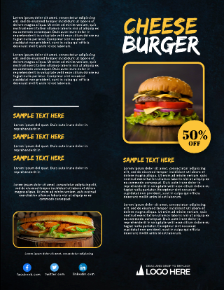 Cheese Burger Bifold Brochure Template