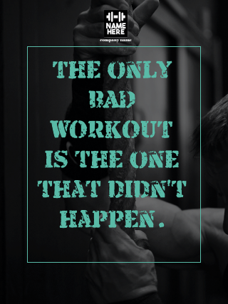 Work Out Quote Fitness Flyer Template