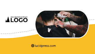 Round Barber Business Card Template