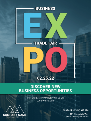 Business Trade Fair Event Poster Template