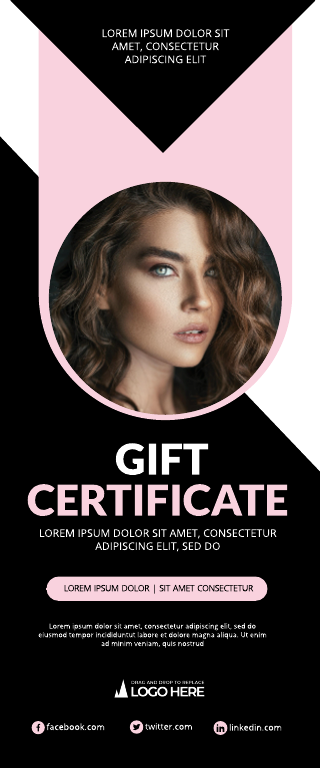 Pink Gift Certificate Hair Salon