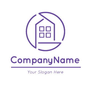 Purple House Furniture Logo Template