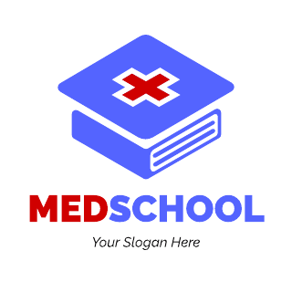 Blue Red Medical School Logo Template