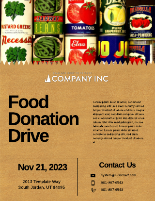 Craft Paper Food Drive Flyer Template