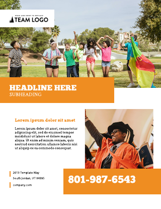 Orange Community Center Flyer Template