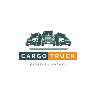 Peacock and Orange Color Cargo Truck Logo Template