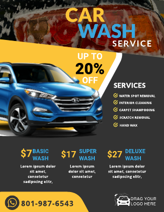 20% Off Car Wash Flyer Template
