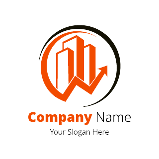 Orange Black Stock Real Estate Logo Template