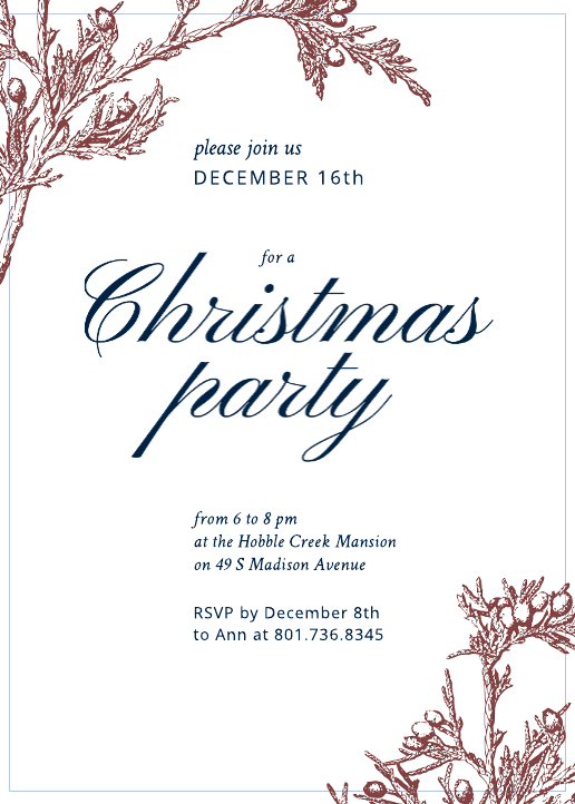 Business Christmas Party Invitation (5x7)
