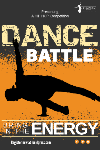 Dance Battle Orange Poster Template