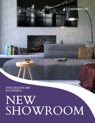 Purple Livingroom Showroom Brochure Template