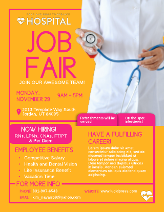 Hospital Job Fair Flyer Template