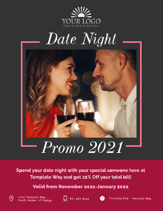 Date Night Promo Bar Flyer Template