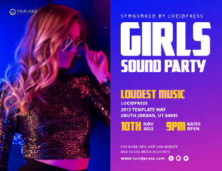 Girls Sound Party Club Flyer Template