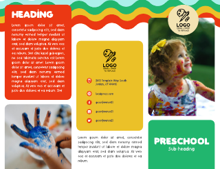 Rainbow Curves Preschool Brochure Template