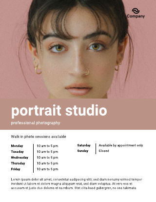Portrait photography flyer template