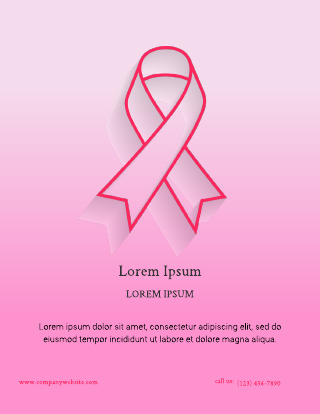 Pink Gradient Breast Cancer Poster Template