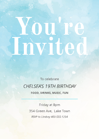 Painted Birthday Invitation Template