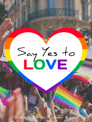 Say Yes to Love Gay Rights Poster Template