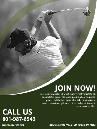 Golf Join Now Poster Template