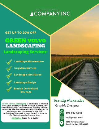 Green Volvo Landscaping Flyer Template