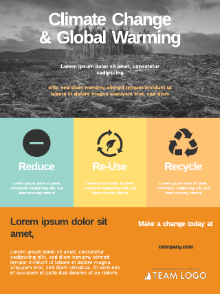 Colored Panels Global Warming Poster Template