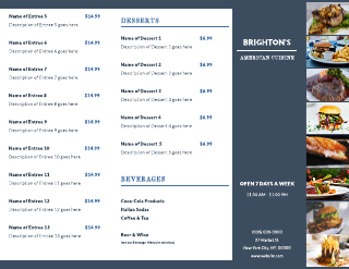 Cuisine Restaurant & Catering Tri-Fold Brochure Template