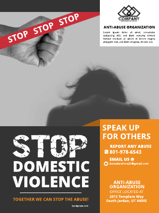 Simple Anti Domestic Violence Poster Template
