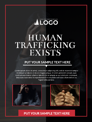 Red Human Trafficking Poster Template