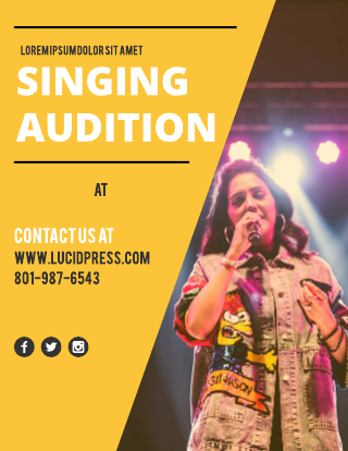 Talent Singing Audition Flyer Template