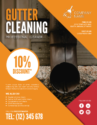Gutter Cleaning Service Flyer Template