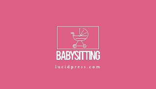 Dark Pink Super Simple Babysitting Business Card Template
