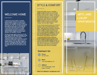 Real Estate Blue Yellow Brochure Template