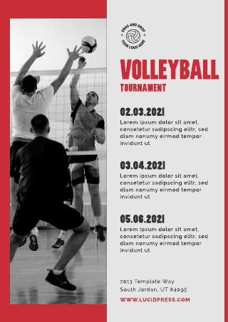 Volleyball Tournament Poster Template