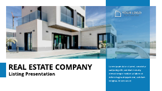 Blue White Real Estate Listing Presentation Template