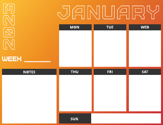Gradient Simple Weekly Calendar Template