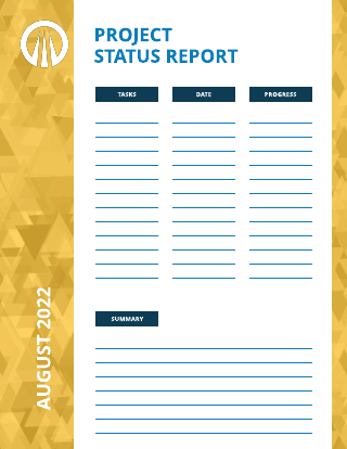 Yellow Project Status Report Template