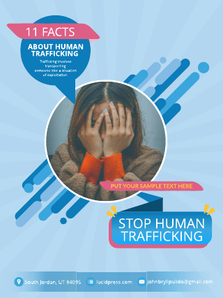 Blue Stop Human Trafficking Poster Template