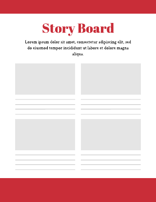 Red Story Boards Template