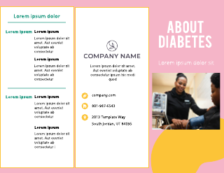 Diabetes Pink/Yellow/Green Brochure Template